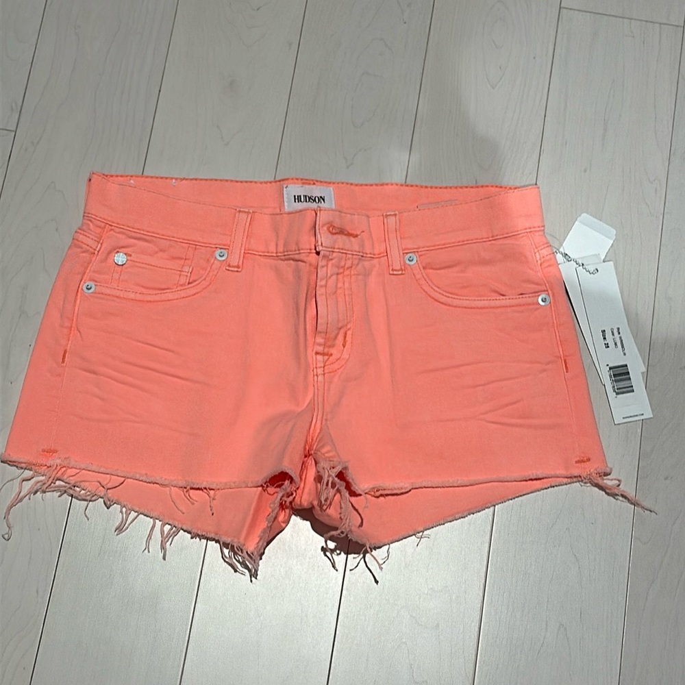 Hudson Kenzie orange denim cutoff shorts - size 25